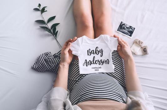 custom baby announcement with date onesie