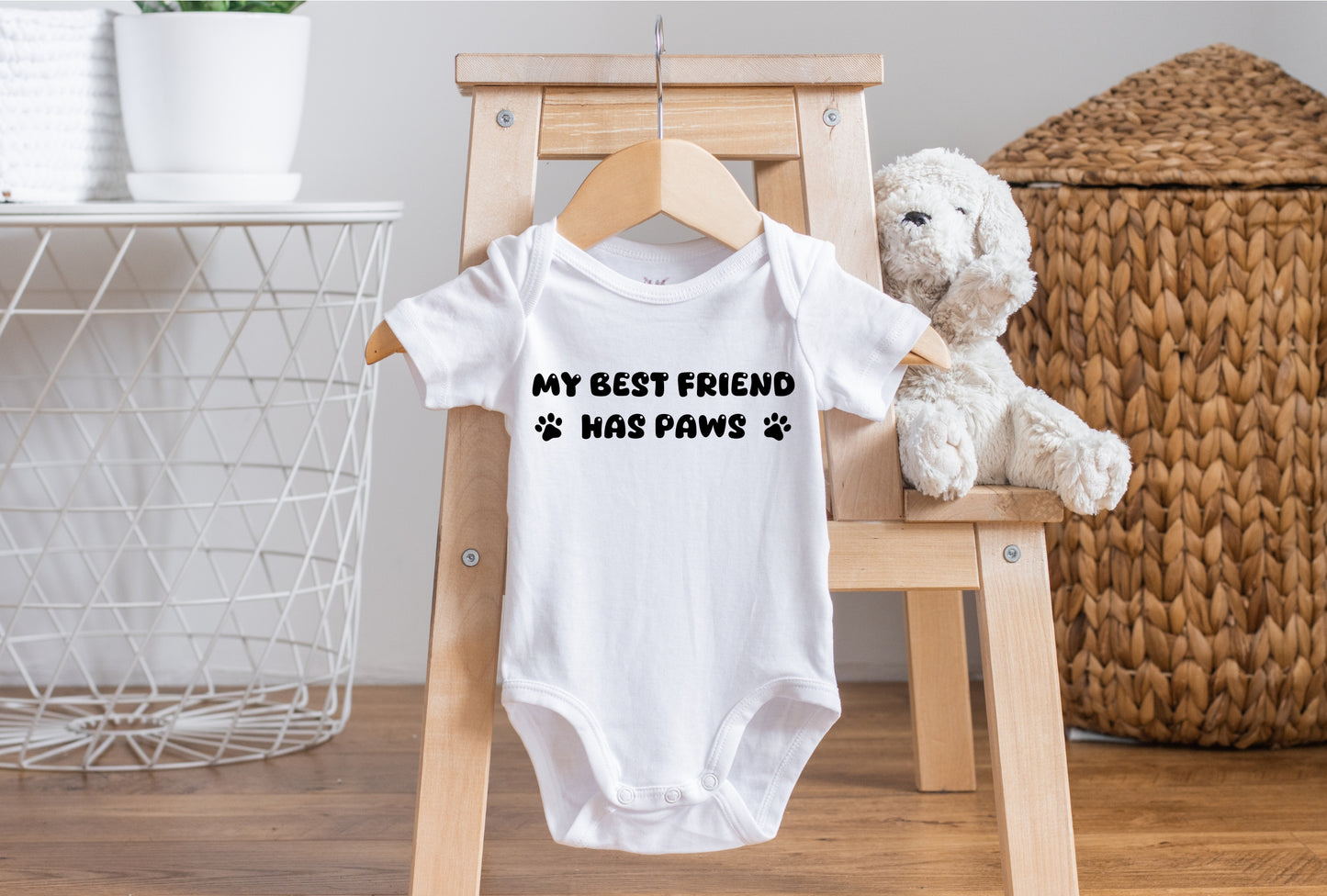 my best friend has paws onesie