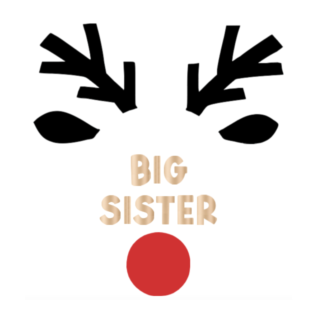 big sister reindeer t-shirt