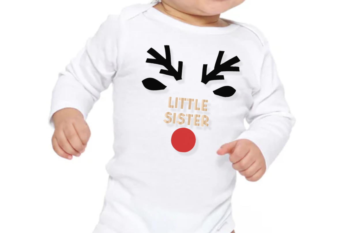 little sister reindeer onesie