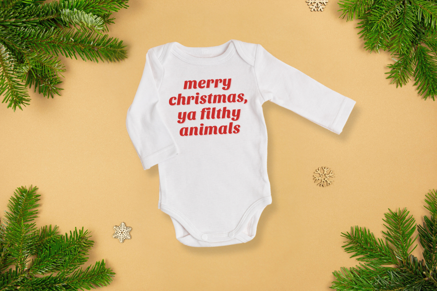 merry christmas, ya filthy animals onesie